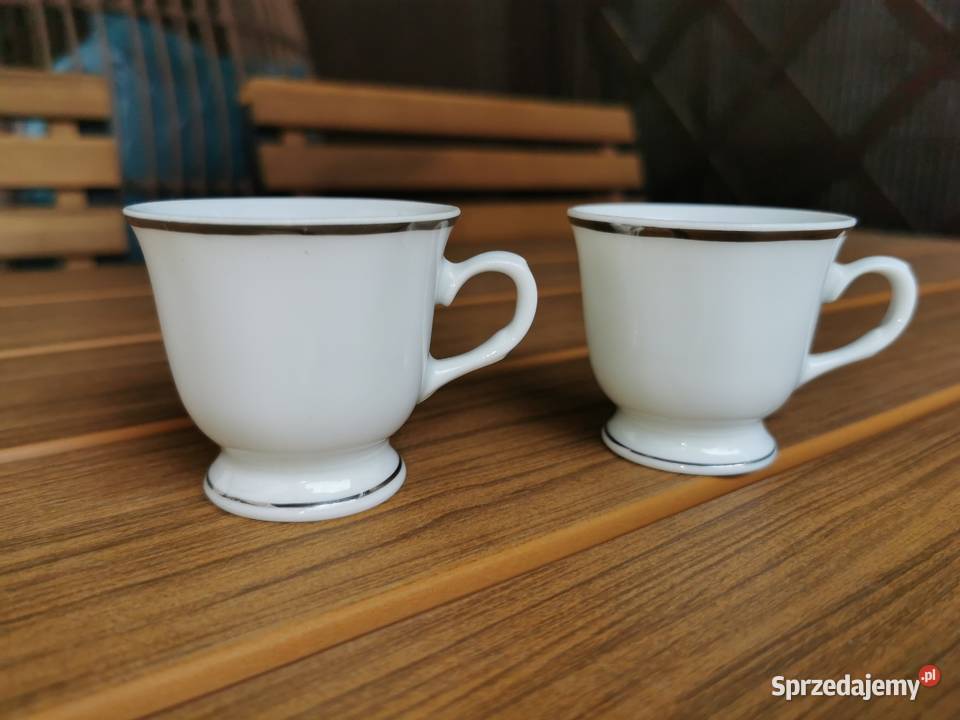Filiżanki Karolina do kawy herbaty PRL Vintage 2 Porcelana i szkło mazowieckie Piastów sprzedam