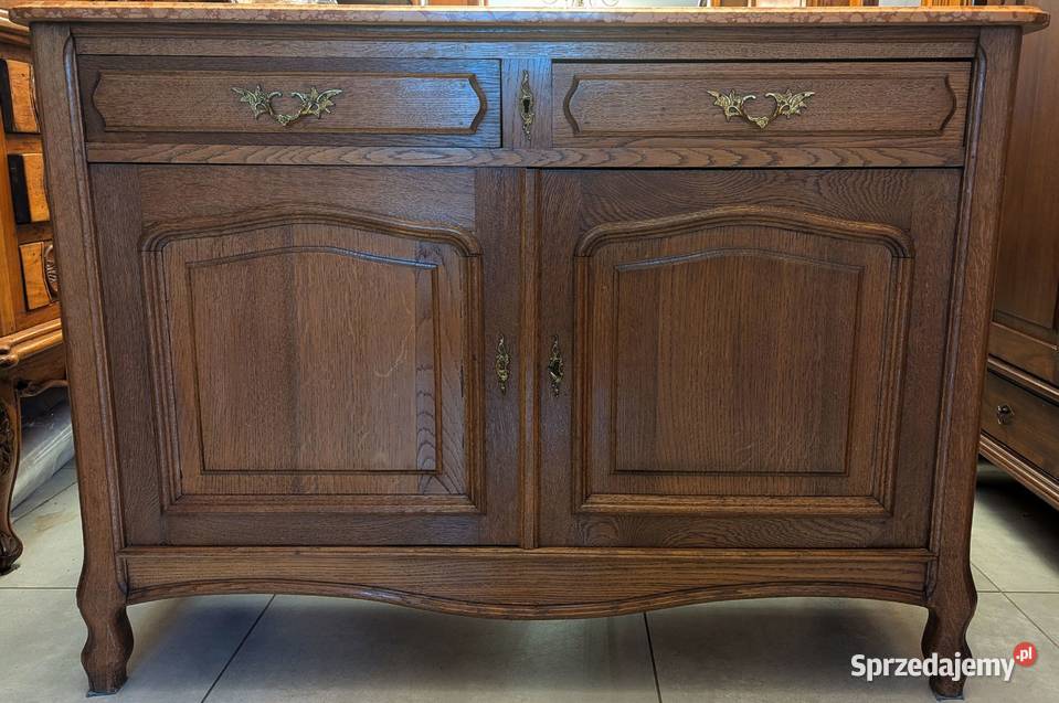 Piękna dębowa komodaszafka secesyjna z marmurem Dąbrowa Górnicza sprzedam