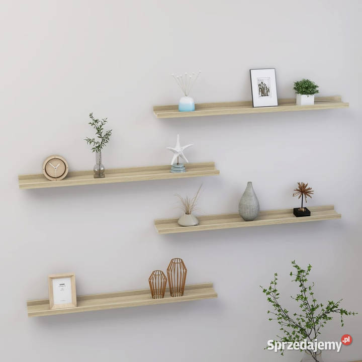 Półki ścienne 4 dąb sonoma 80x9x3 WM326686 Warszawa