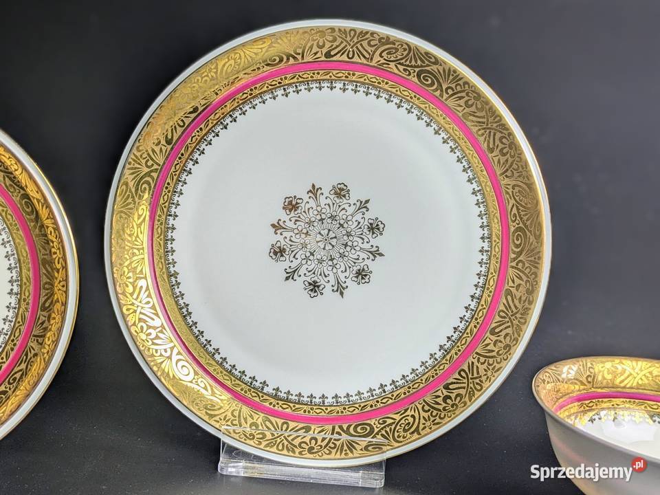 Kolekcjonerskie Trio Hutschenreuther Bavaria Porcelana i szkło dolnośląskie Legnica