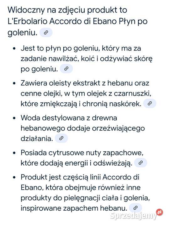 płyn goleniu Accordo di Ebano Kosmetyki i perfumy Częstochowa
