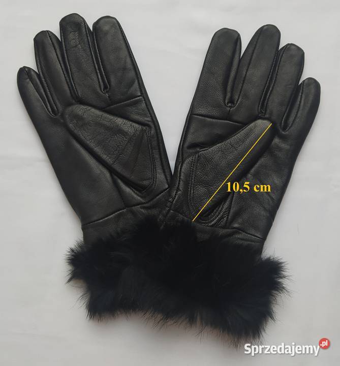 Rękawiczki damskie SKÓRA futerko Hajnówka sprzedam