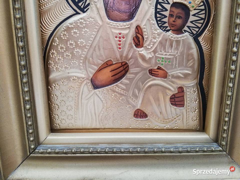 Piękna oryginalna ikona Matki Boskiej Łódź