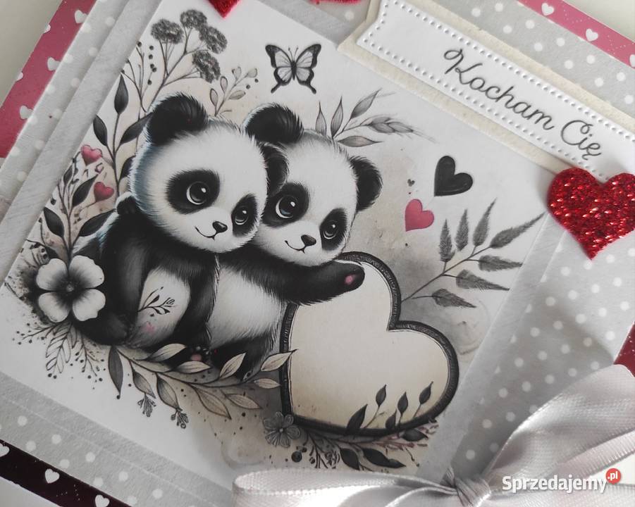 Kartka ręcznie robiona na walentynki Kocham Cię łódzkie Łódź