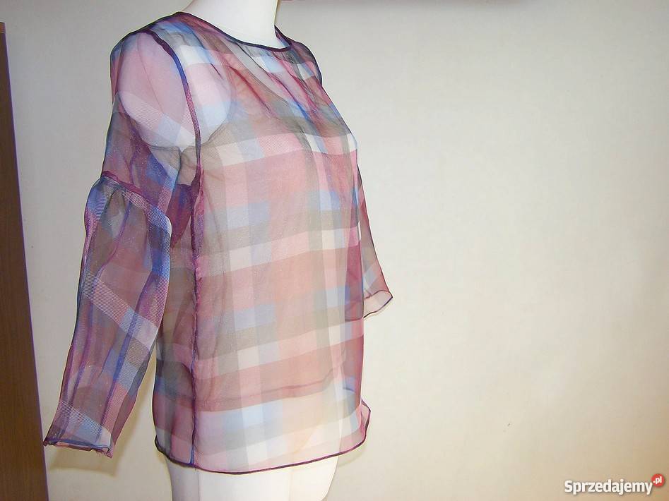 Bluzka Zara Mgiełka Transparentna Burgund 38 Łomża sprzedam