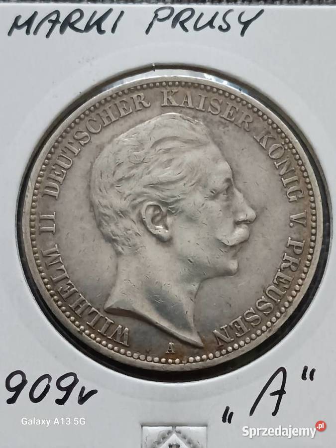 3 Marki Prusy 1909 rWilhelm II menA Konin