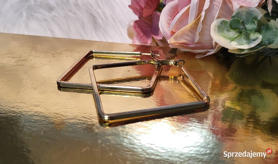 Złote kwadraty Kolczyki śląskie Bielsko-Biała