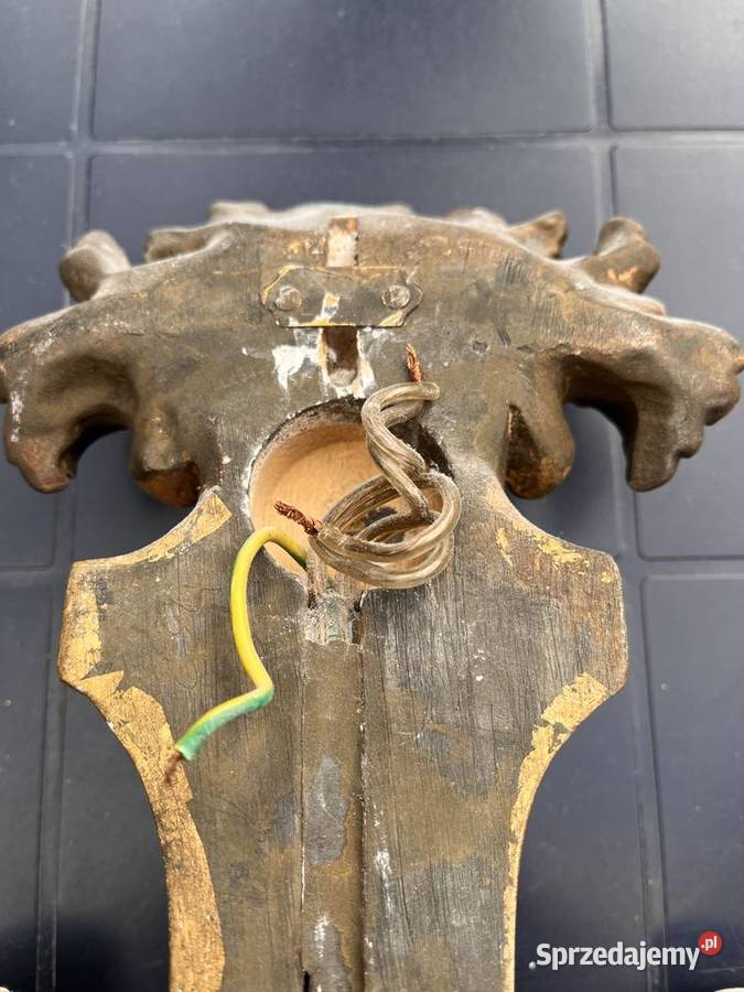 Drewniane kinkiety rzeźbione świeczniki na dolnośląskie Trzebnica