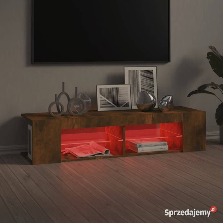 Szafka TV z oświetleniem LED przydymiony dąb Warszawa