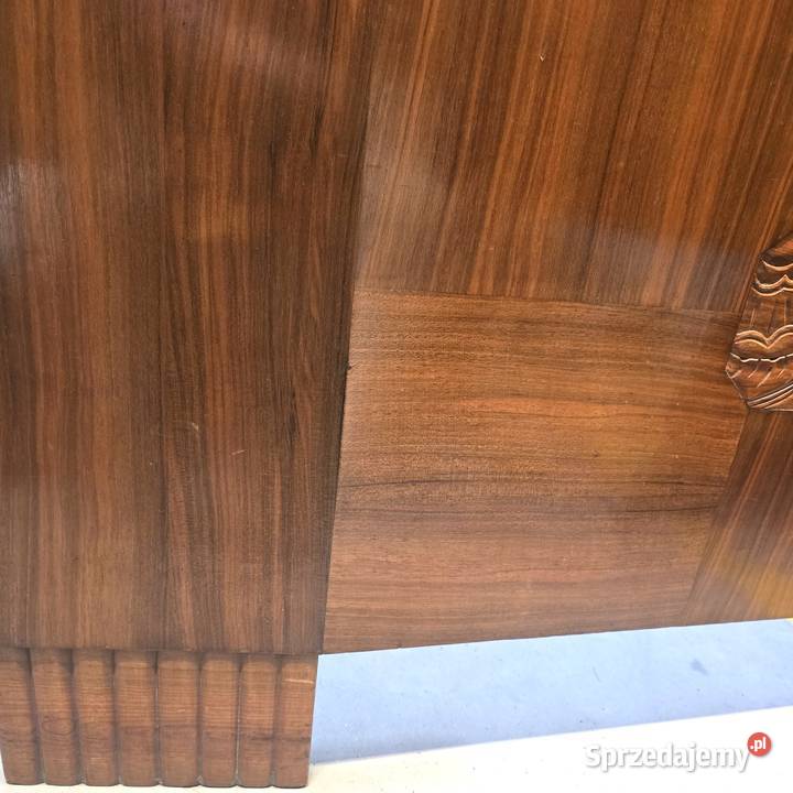 Łóżko w stylu Art dco z lat 30tych orzech z