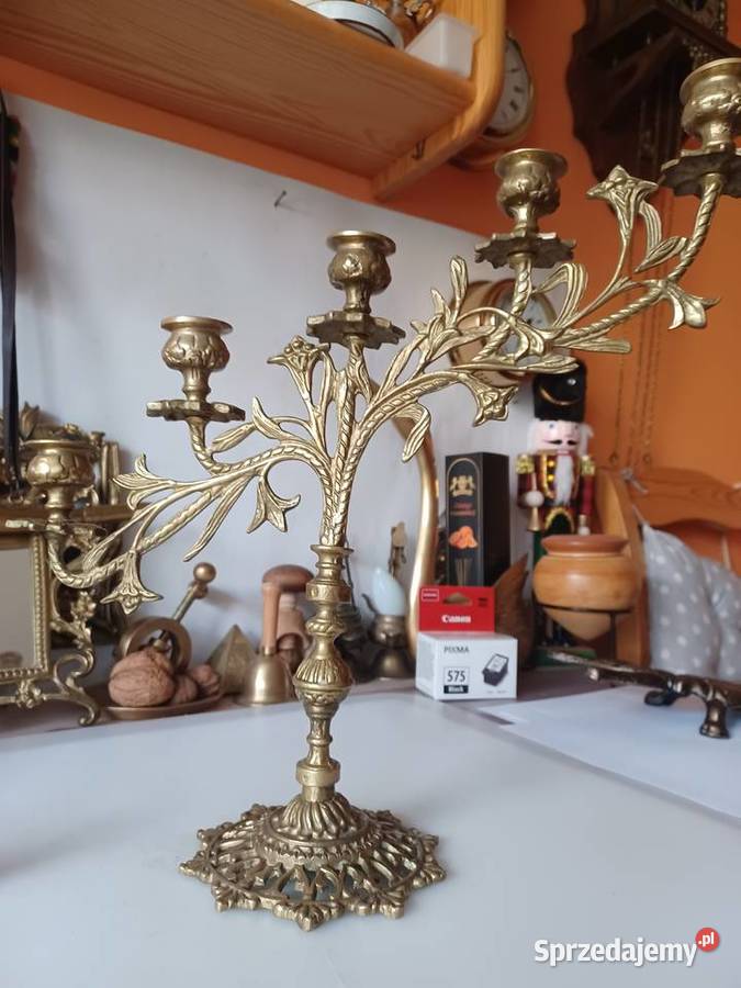 Piękny mosiężny świecznik Poznań