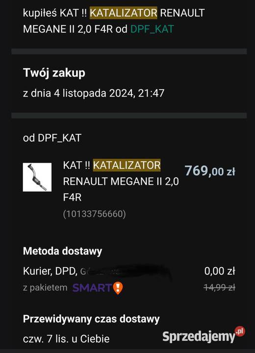 katalizator renault megane II 20 sonda Warszawa