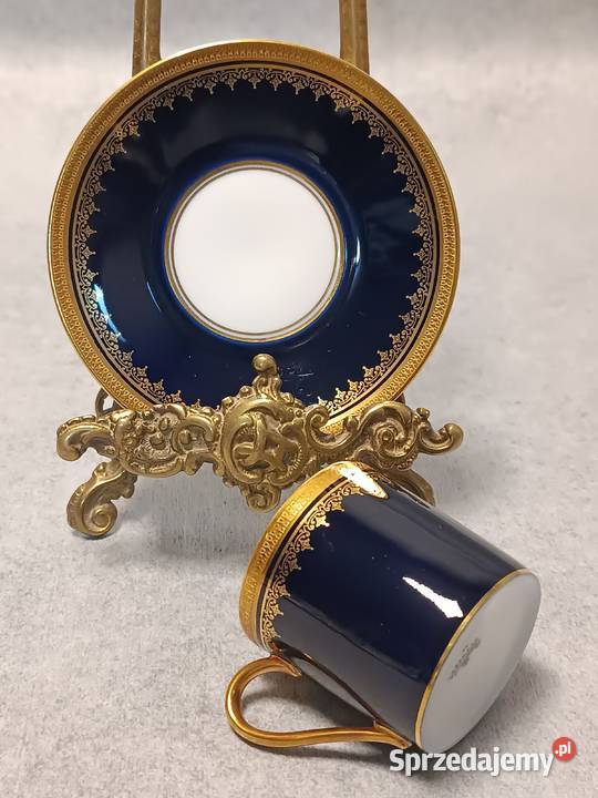 Rosenthal Kobaltowa Filiżanka Złocony Duet Poznań