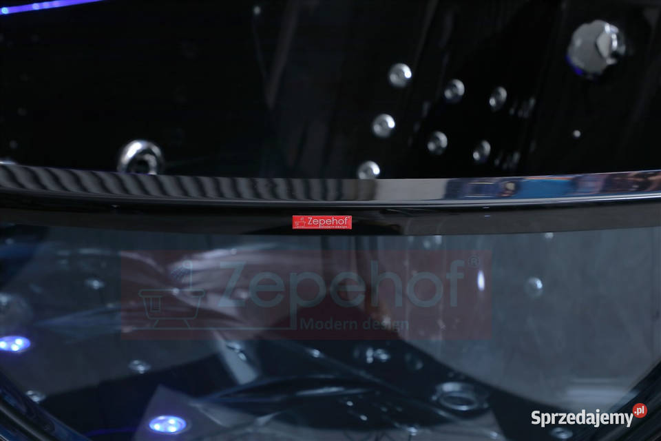 Wirujące dysze Czarna wanna z hydromasażem Grabówka