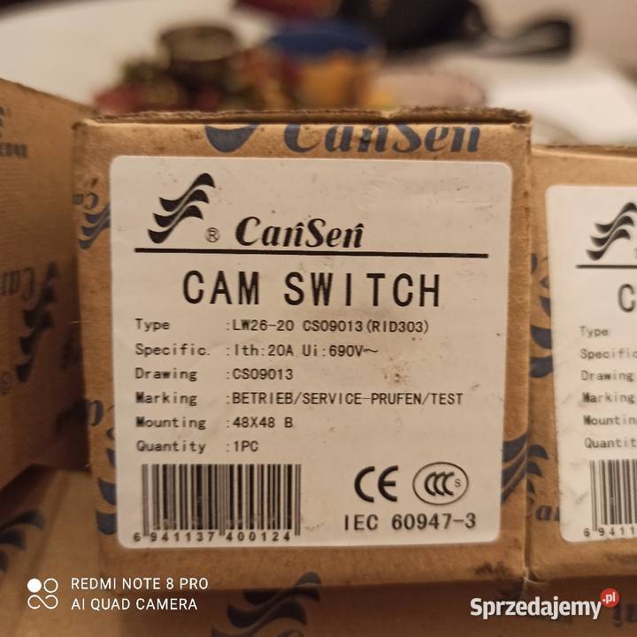 Łącznik krzywkowy obrotowy 2 pozycyjny Nowy Tomyśl