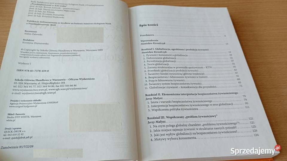 Bezpieczeństwo żywności w erze globalizacji Gdańsk sprzedam