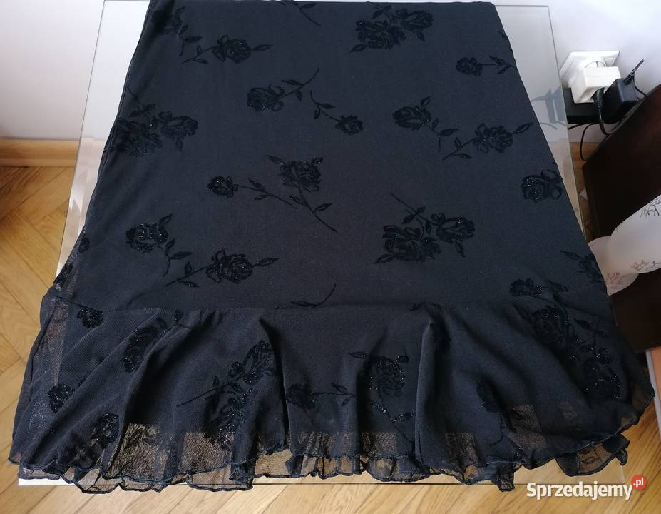 CZARNA OŁÓWKOWA SPÓDNICA Z FALBANĄ BONMARCHE Rozmiar 42(XL) Łódź