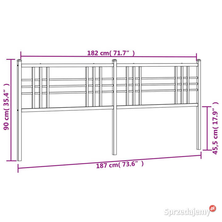 Metalowe wezgłowie białe 180 WM376409 mazowieckie