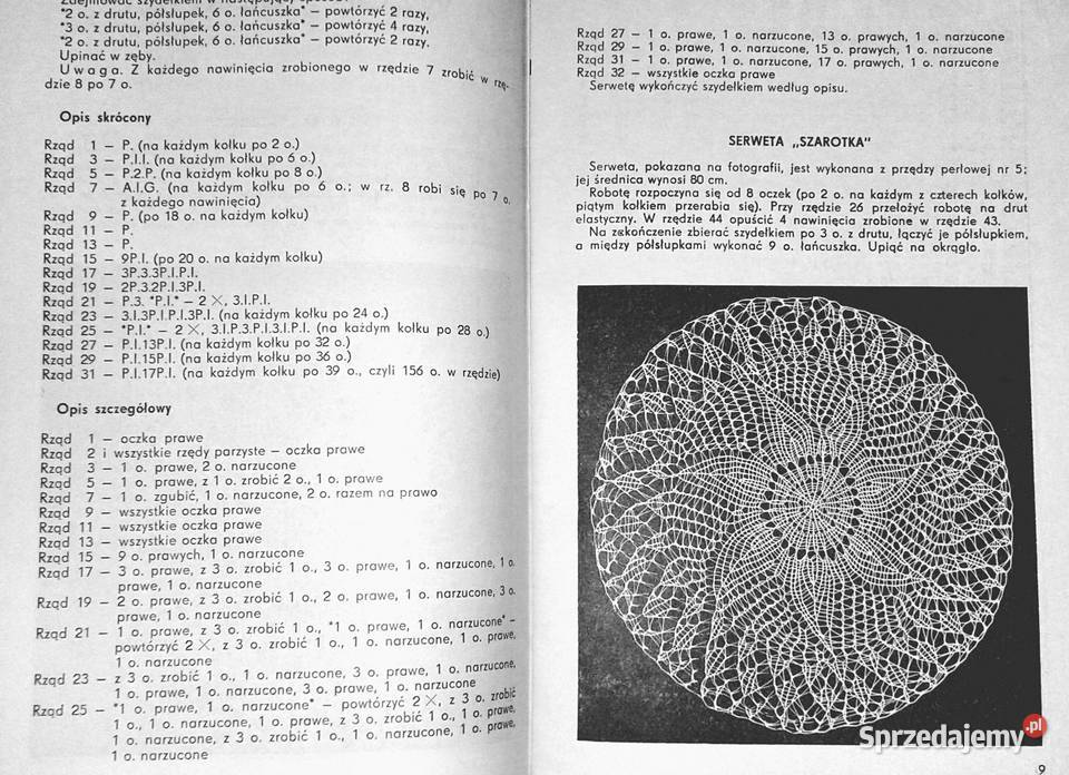 Wzory serwet na drutach Maria Strzykowska Chełm sprzedam