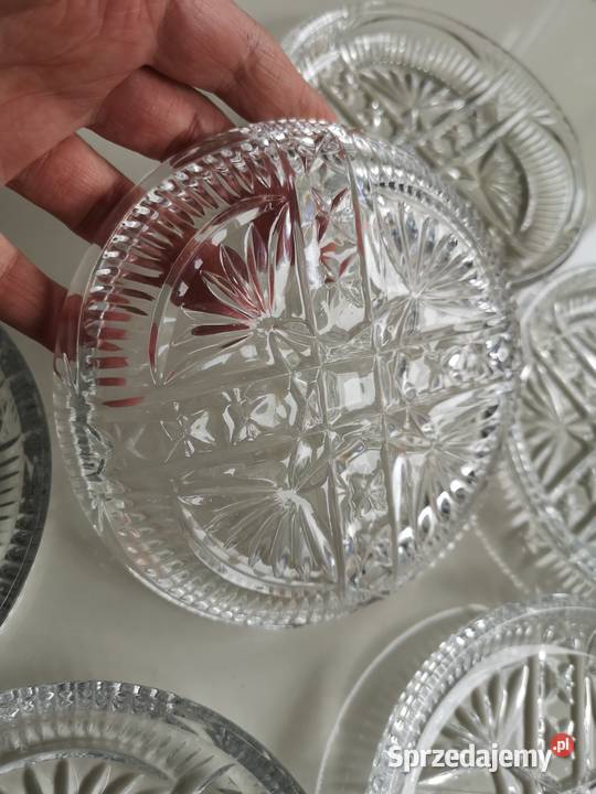Zestaw talerzyków deserowych kryształowe vintage Toruń