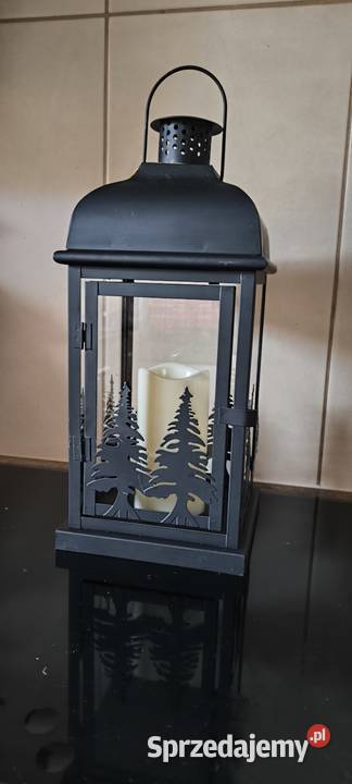 Piękny ledowy lampion latarenka wys 45 z motywem Legnica