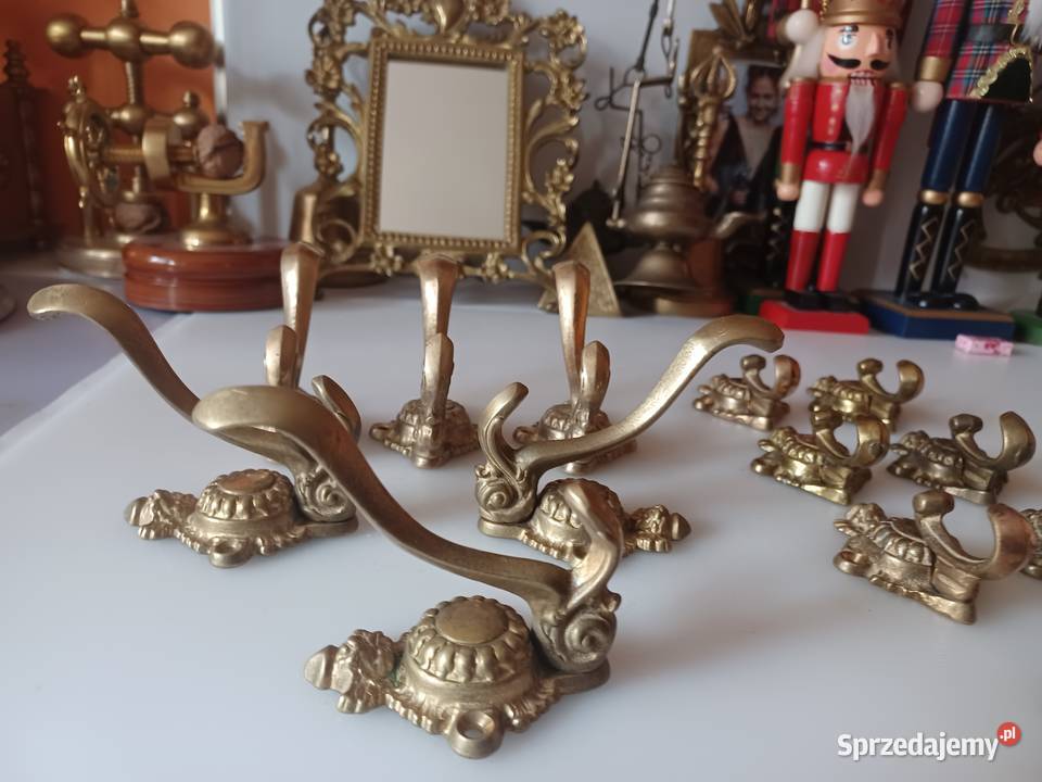 Mosiężny masywny wieszak Poznań