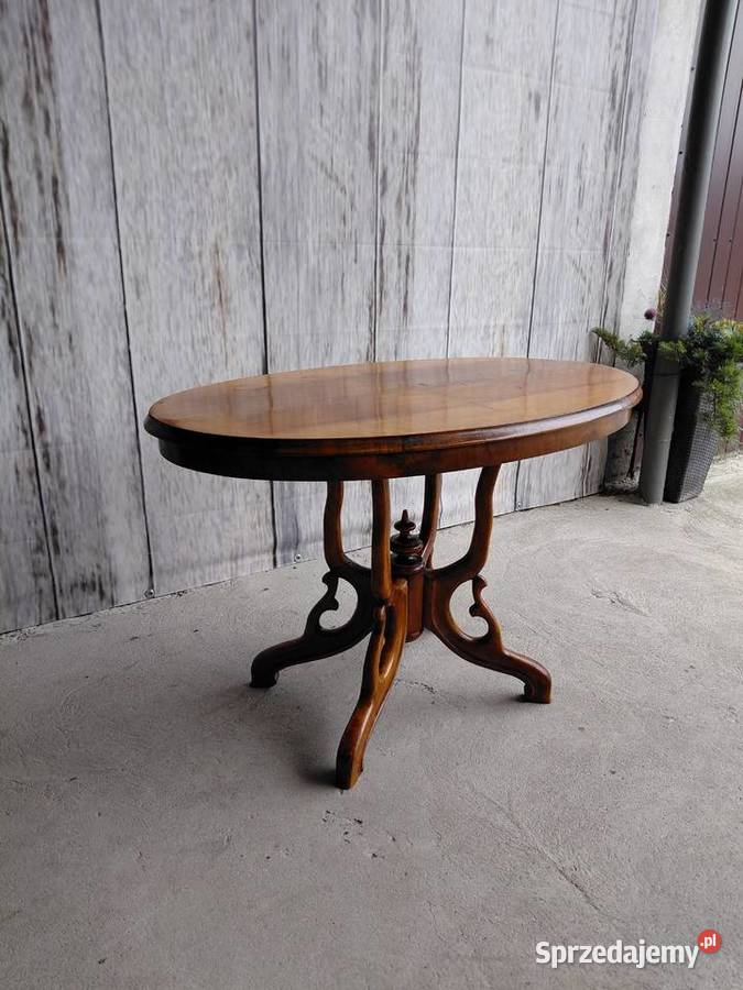 Stolik w typie Ludwika Filipa blat owalny ANTYK
