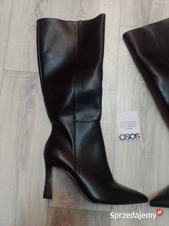 40 Asos Design czarne Kozaki szpilki wieczorowe Kozaki małopolskie