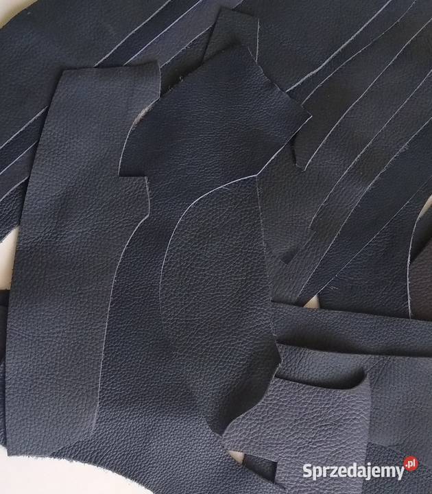 Skóra 595 g Licowa Włoska Niebieski Granat duże pomorskie