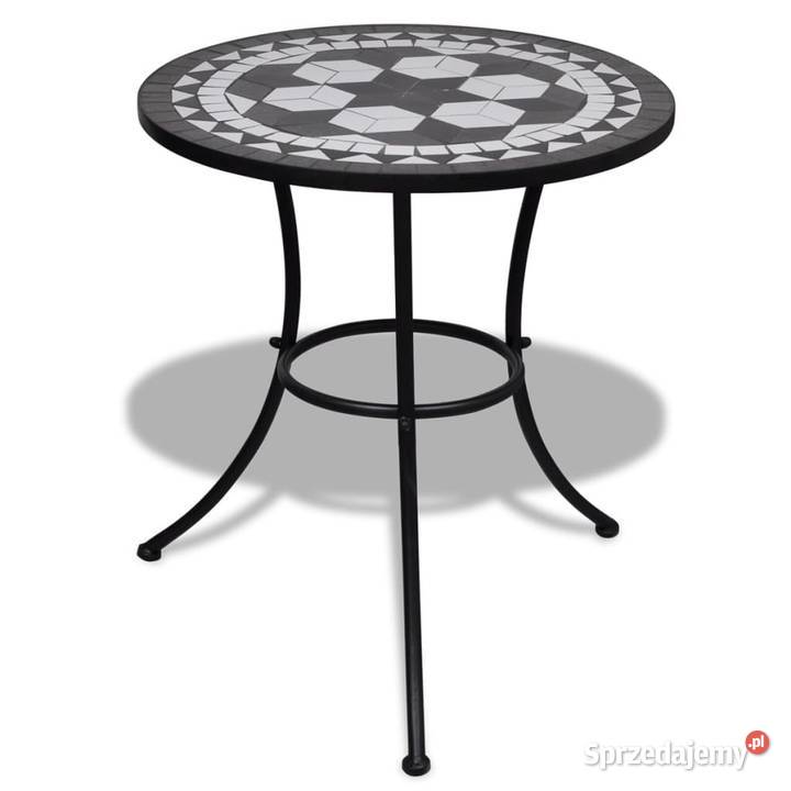 vidaXL Stolik bistro czarnobiały 60
