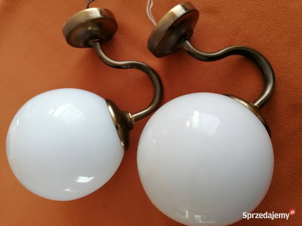 Kinkiet Ścienny Złoty Metalowy Mleczny Biały Łódź