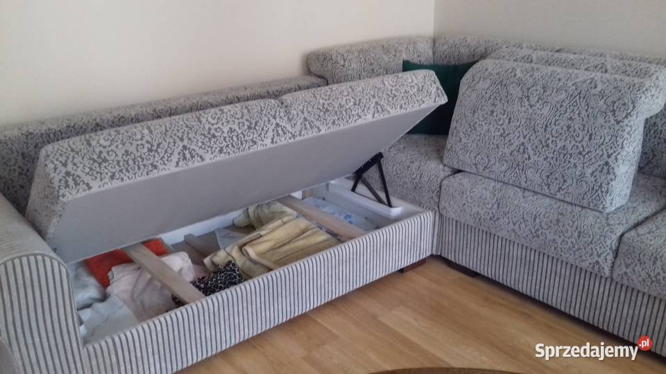 Narożnik duży wypoczynek funkcja spania pojemnik Niekłań Mały