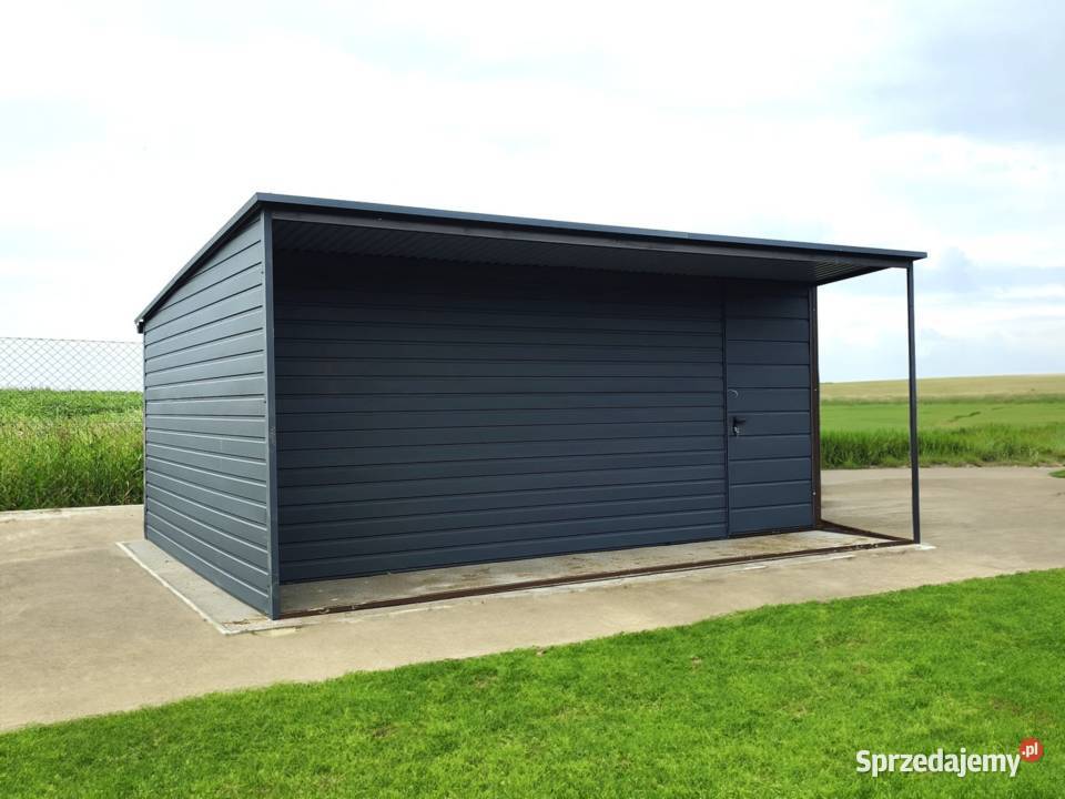 Domek ogrodowy 53m zadaszenie 5x1m ciemny grafit