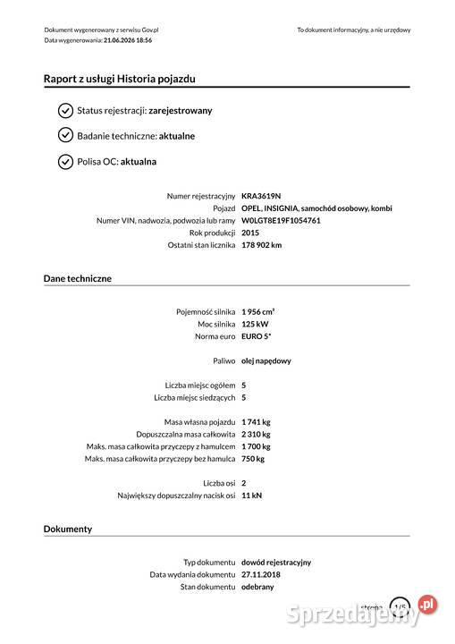 Opel Insignia 20 CDTI 170 Najbogatsza wersja