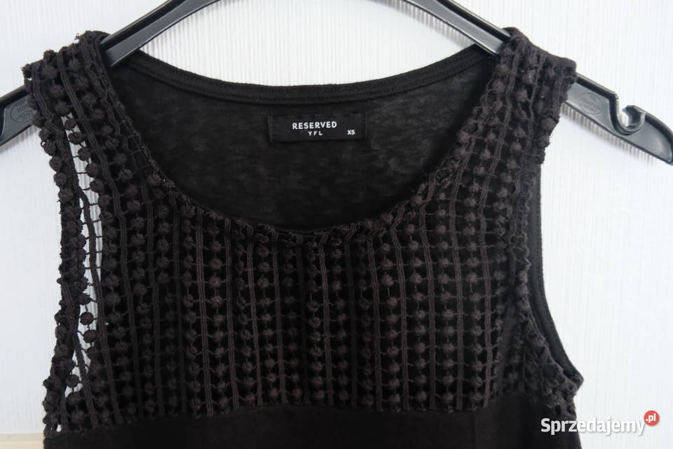 czarny top XS 34 RESERVED siatka siateczka Toruń