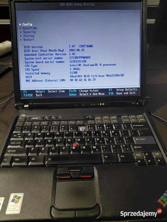 IBM THINKPAD T42 THINKPAD T42 w wersji 141 Janów