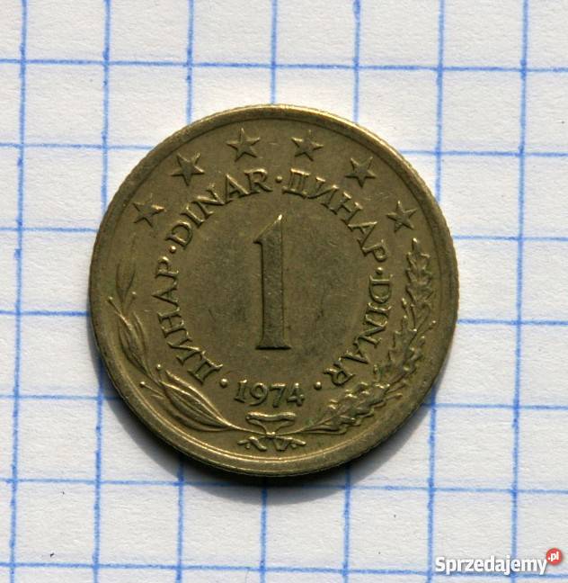 1 DINAR 1974 JUGOSŁAWIA Piszczac
