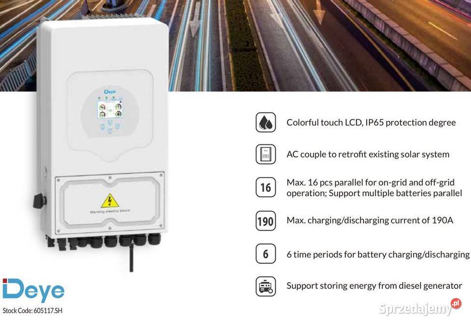 DEYE Falownik hybrydowy 6kW SG05LP1 1fazowy Instalacje