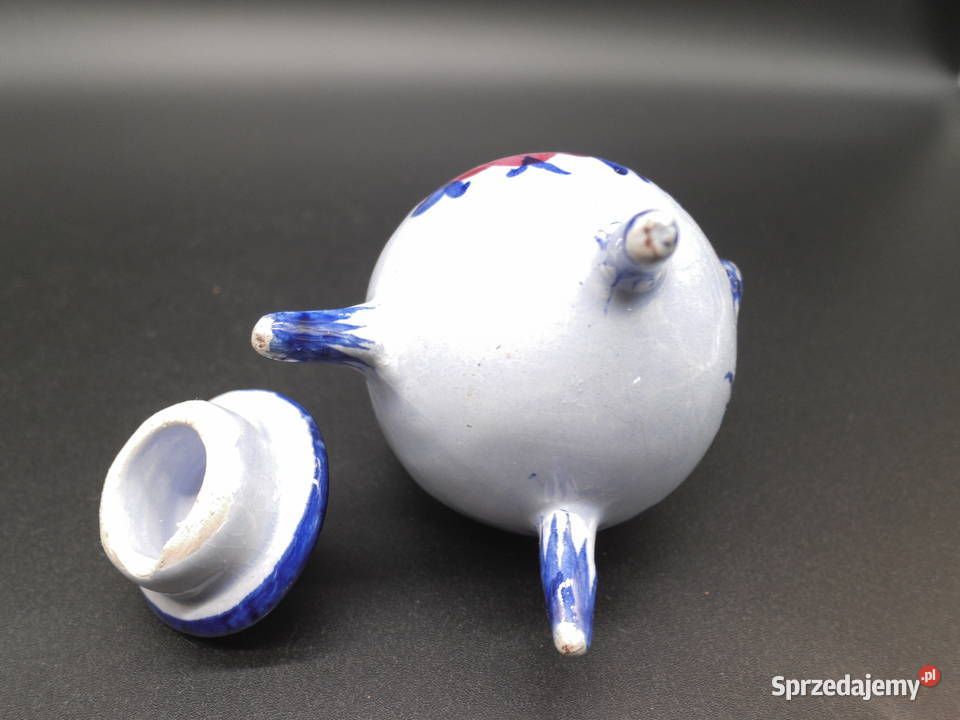 Zamykany ceramiczny ręcznie malowany pojemnik Raszków