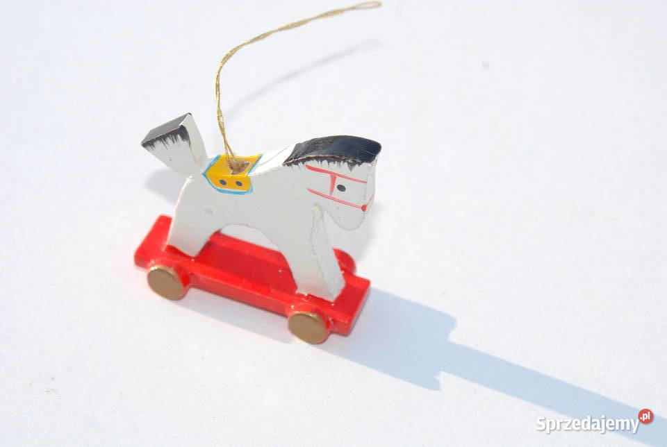 Stara ozdoba choinkowa bombka drewniana konik Cieszyn sprzedam