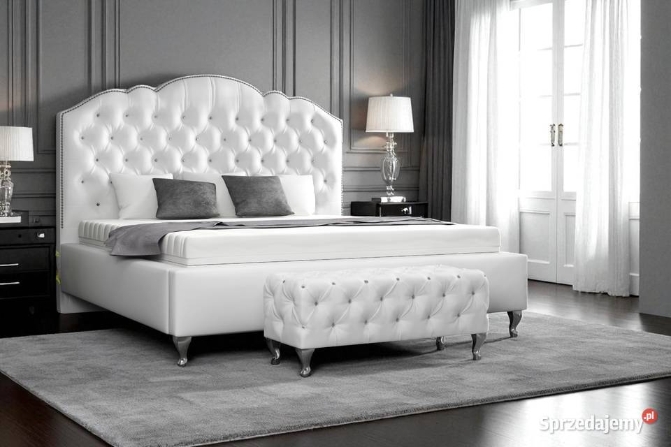 Łóżko Boss 160x200 białe glamour stelaż pojemnik małopolskie Kraków