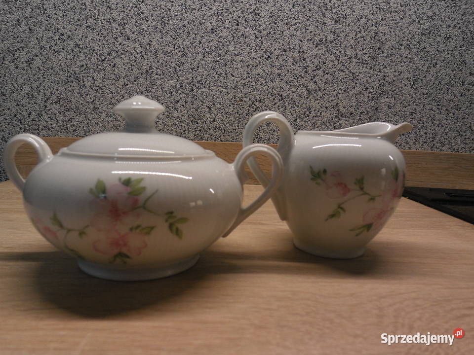 Porcelanowa cukiernicamlecznik SCHUMANN wielkopolskie Raszków