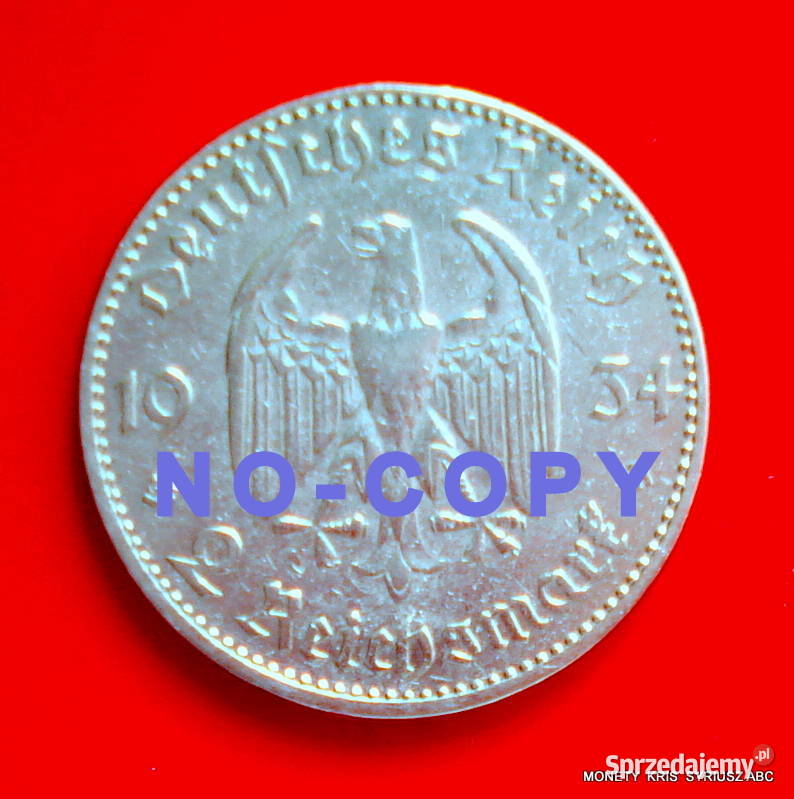 2 Marki 1934 J Niemcy Kościół Data Srebro dolnośląskie Wrocław sprzedam
