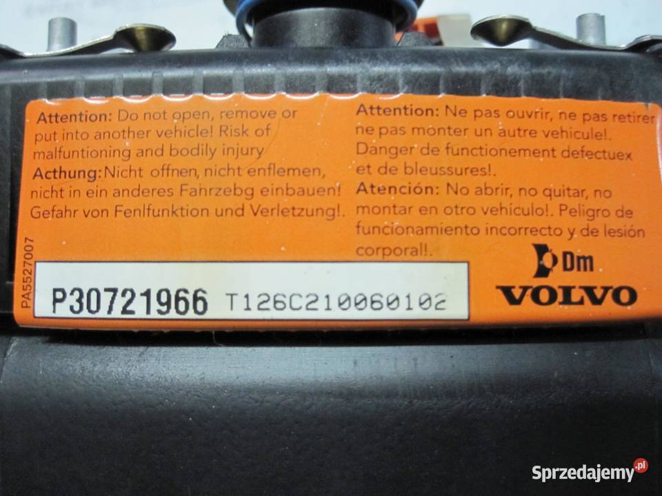 VOLVO S60 II 11r Poduszka kierowcy AIRBAG Poduszki powietrzne