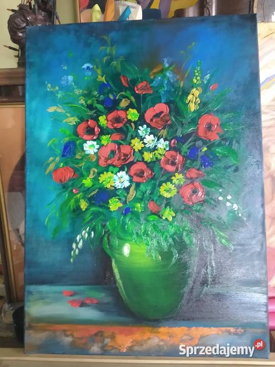 Obraz olejny kwiaty Kraków