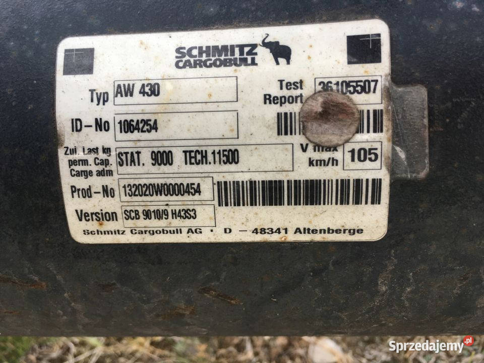 Resor Oś Schmitz Cargobull AW430SCB 16W13 66448 Maszewo sprzedam
