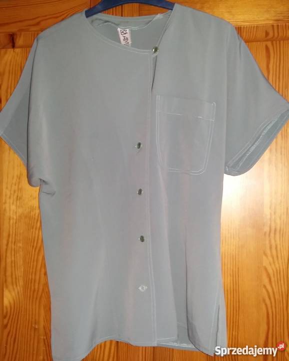 Zielona bluzka w serekKrótki rękawM Bluzki i koszule