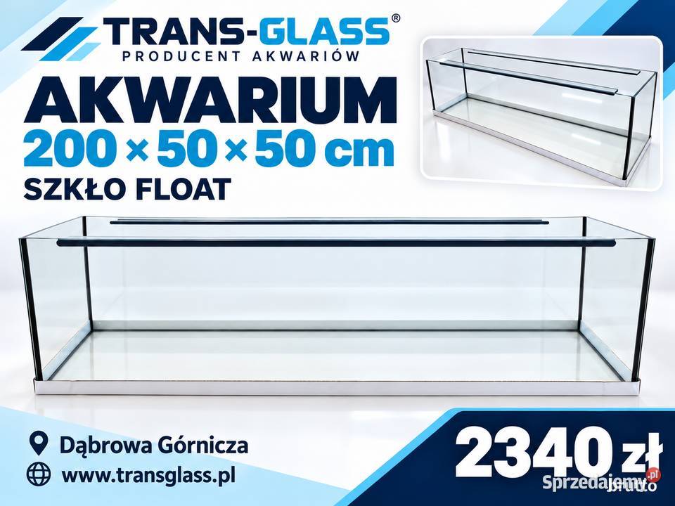 Akwarium 200x50x50 500 l szkło float polski Dąbrowa Górnicza