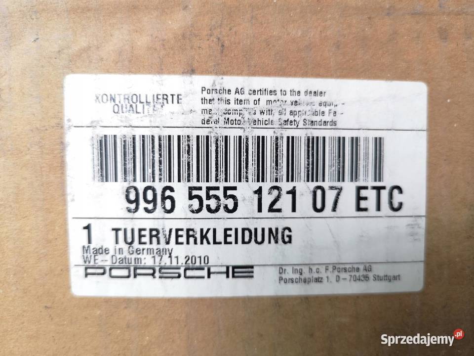 TAPICERKA DRZWI LEWYCH PORSCHE 911 19982002 ORI lubelskie