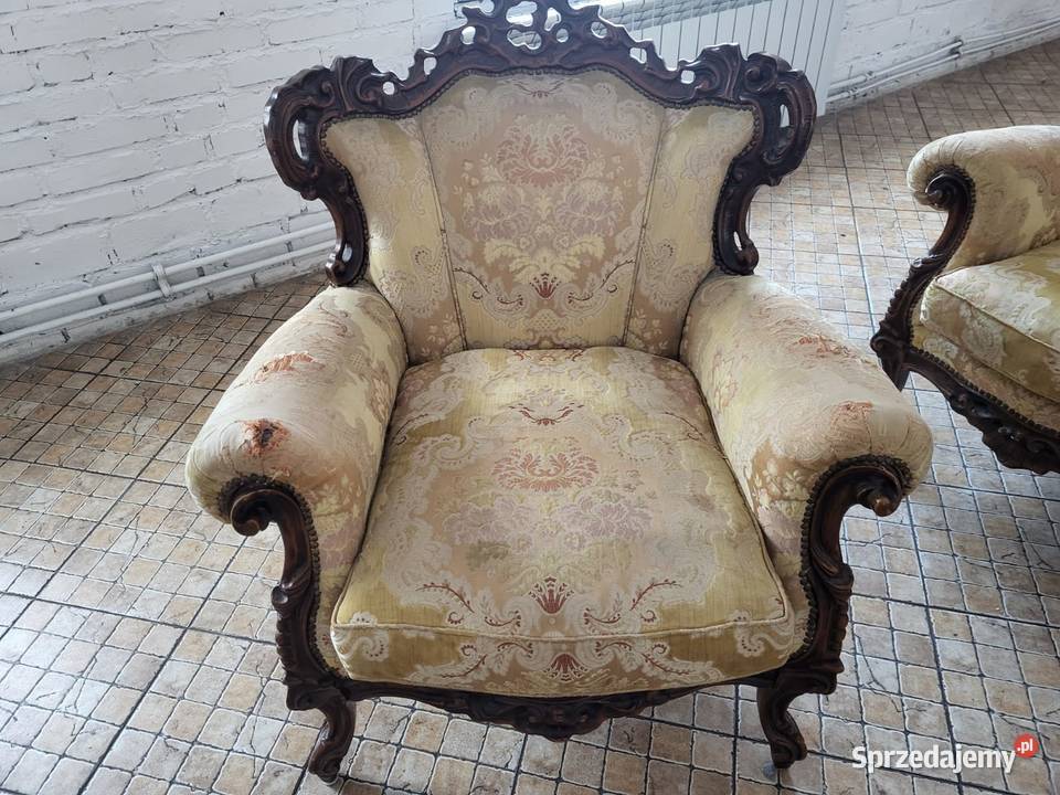 Wypoczynek sofa z dwoma fotelami piękny antyczny
